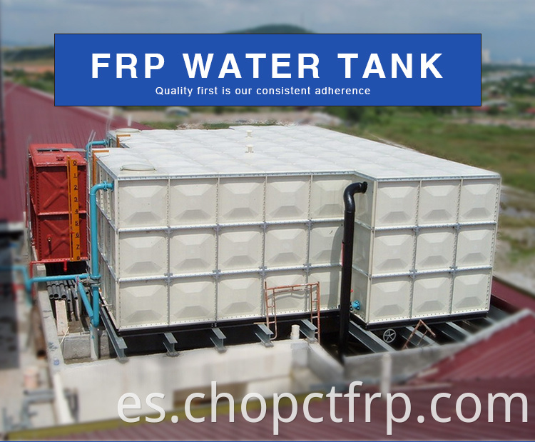 Tanque de agua 50m3 Firma FRP / GRP Panel presionado Tanque de almacenamiento de agua rectangular